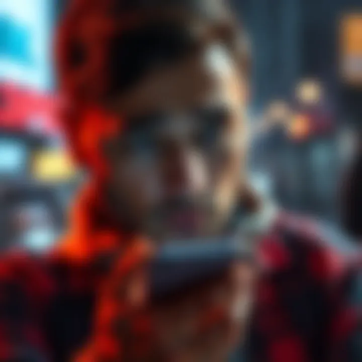 A worried person looking at a phone with blurred images, symbolizing privacy issues