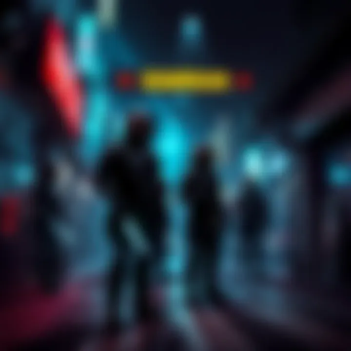 Underground Guardians in Action A group of underground guardians standing protection in a dimly lit urban environment, showcasing their roles in society.