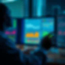 A person analyzing charts and data on a computer screen, representing the inference process of General Artificial Intelligence.