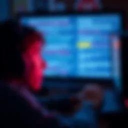 A person looking surprised at a computer screen filled with random prompts