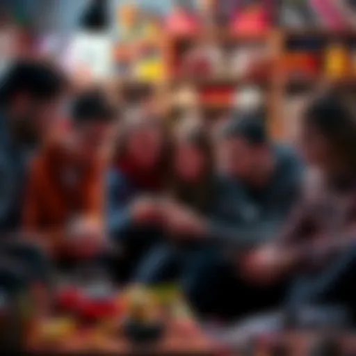 A group of people passionately engaged in various quirky hobbies like collecting toys and painting miniatures