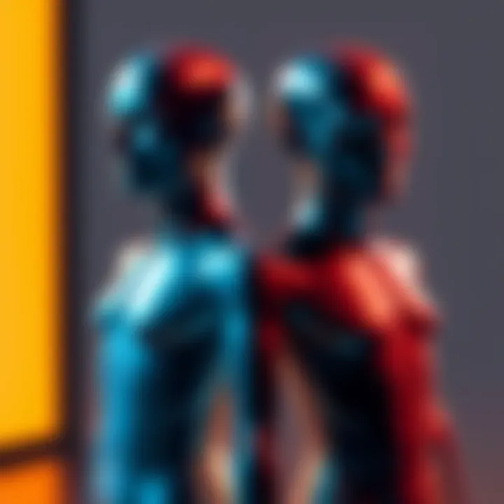 A side-by-side view of Unity and Unreal Engine default mannequins for game design