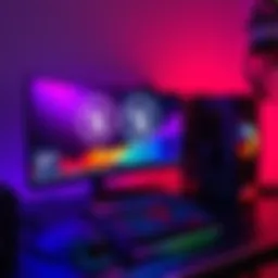 A computer setup showing a Ryzen 5 processor and an RTX 3050 graphics card running Unreal Engine 4, illustrating the concept of using older hardware for game development