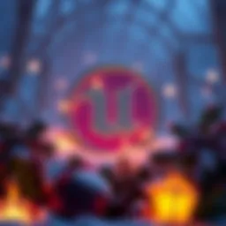 Epic Games logo with Christmas decorations around it, symbolizing the announcement of Unreal Fellowship course for the holiday season