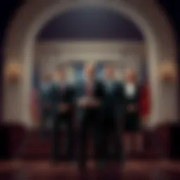 US government officials standing together to support X in court against EU fine