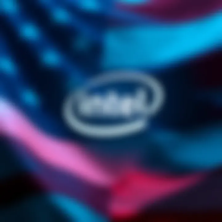 The US government logo with a backdrop of Intel's logo, symbolizing the partnership effort.