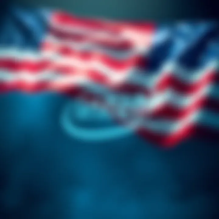 Graphic showing US flag and Intel logo, representing government investment in technology