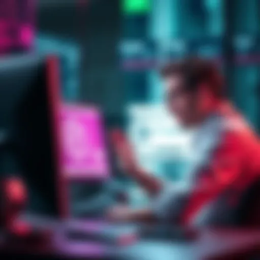A person sits at a computer expressing frustration while reading about ChatGPT 5.0's continuity problems, with ChatGPT logo visible on the screen.