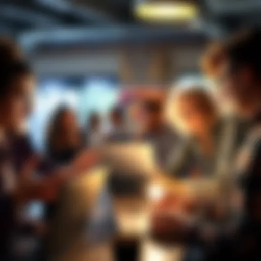A group of people looking frustrated while using laptops and discussing their challenges with AI tools like ChatGPT in a casual setting.