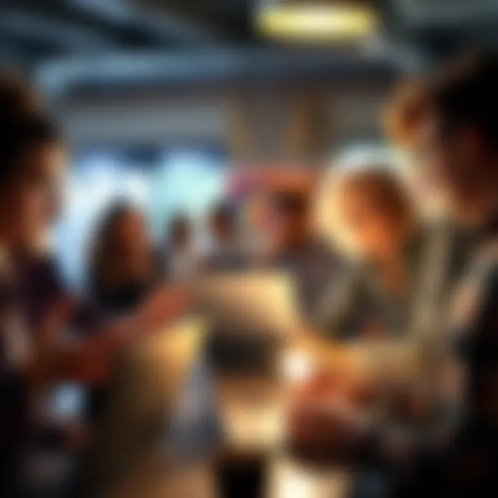 A group of people looking frustrated while using laptops and discussing their challenges with AI tools like ChatGPT in a casual setting.