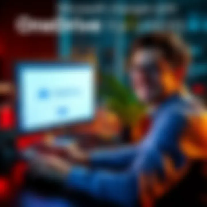 A person looking pleased while using a computer with a OneDrive interface showing an opt-out selection