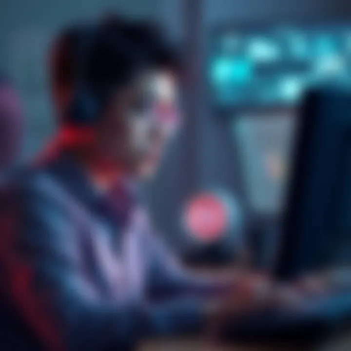 A person sitting at a computer looking frustrated with CharacterAI interactions