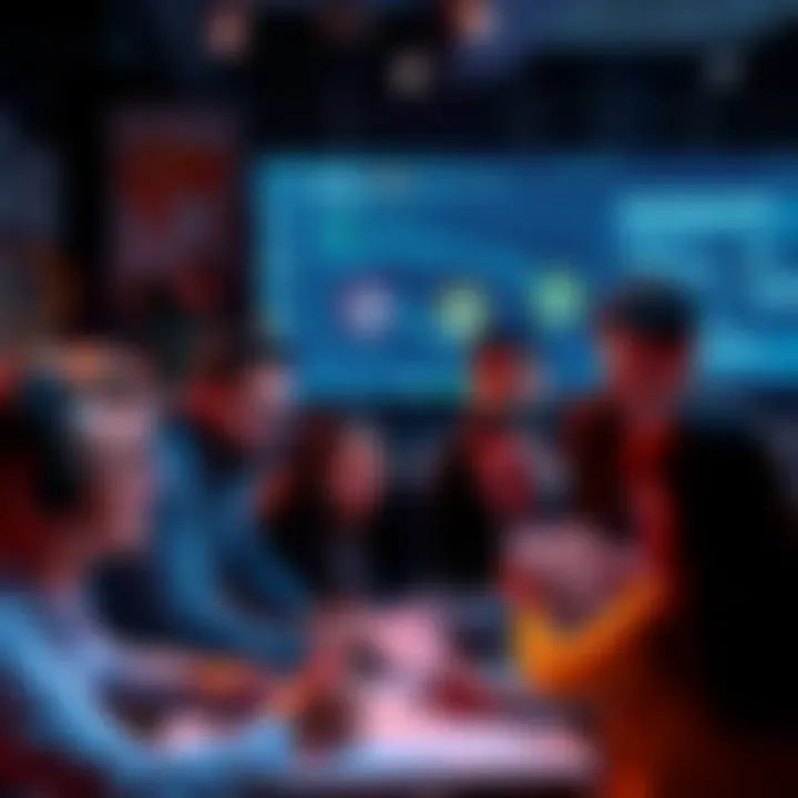 A group of people brainstorming and submitting ideas for new app features, with a focus on user engagement and communication.