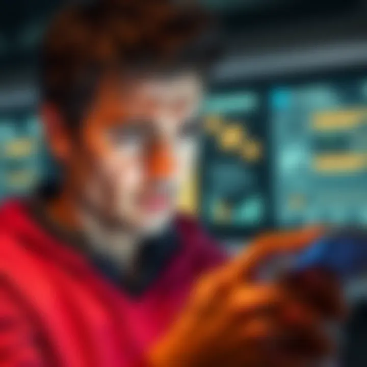 User Frustrated with AI Performance A person looking concerned while using a smartphone, showing frustration over incorrect information from an AI app.