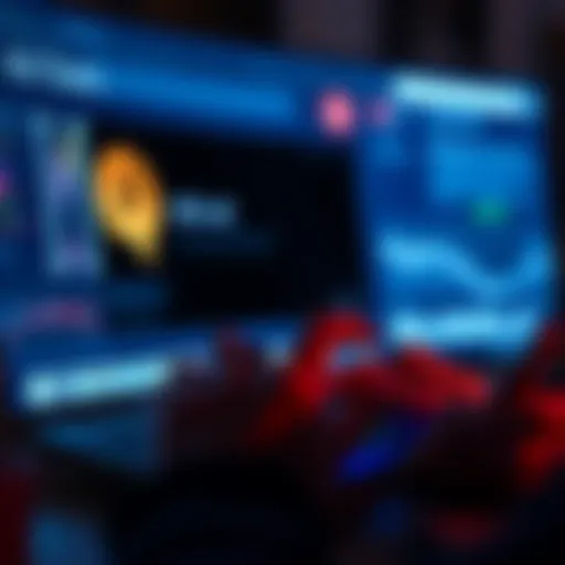 A person typing on a device while an ad appears on the screen, showing frustration