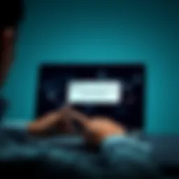 A concerned individual looking at a laptop screen displaying a negative response about AI's impact on the environment and sustainability.