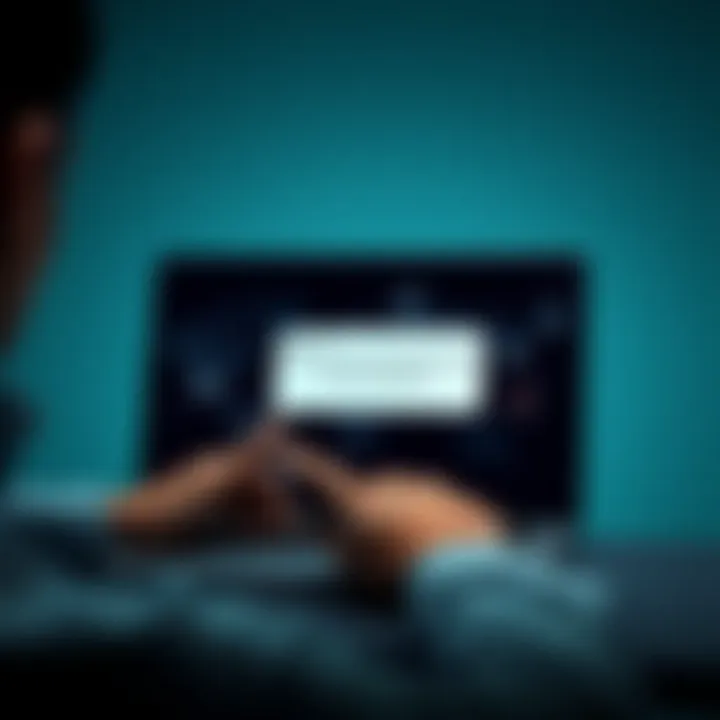 A concerned individual looking at a laptop screen displaying a negative response about AI's impact on the environment and sustainability.