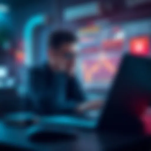 A person looks frustrated while working on a laptop with AI tools on the screen, showing signs of disappointment.