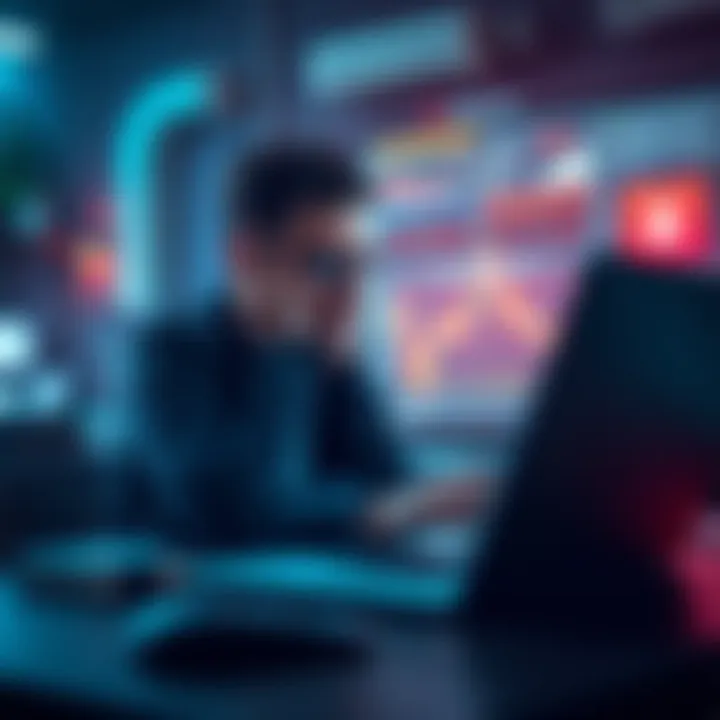 A person looks frustrated while working on a laptop with AI tools on the screen, showing signs of disappointment.