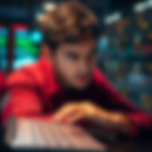 A person looks frustrated while typing on a chat interface with a noticeable delay, highlighting input lag issues.