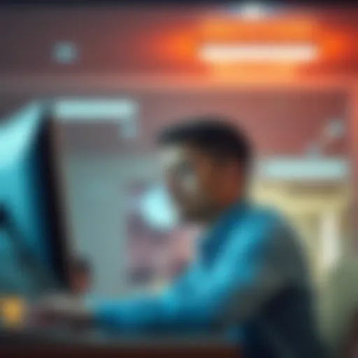 A person looking frustrated while using a computer, displaying dissatisfaction with a digital platform, symbolizing their decision to leave due to issues.