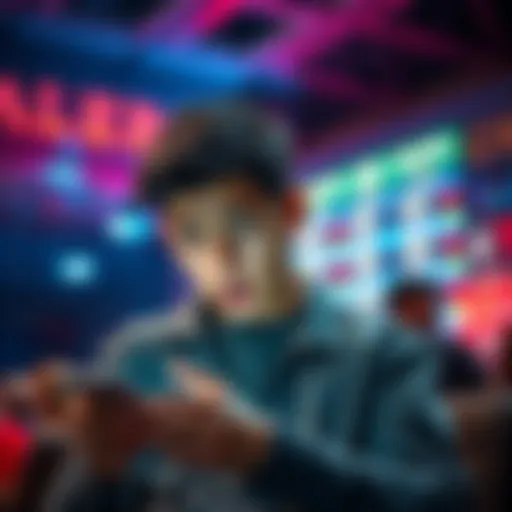 A person looks worried while checking betting results on a phone, showing frustration over a lost bet.