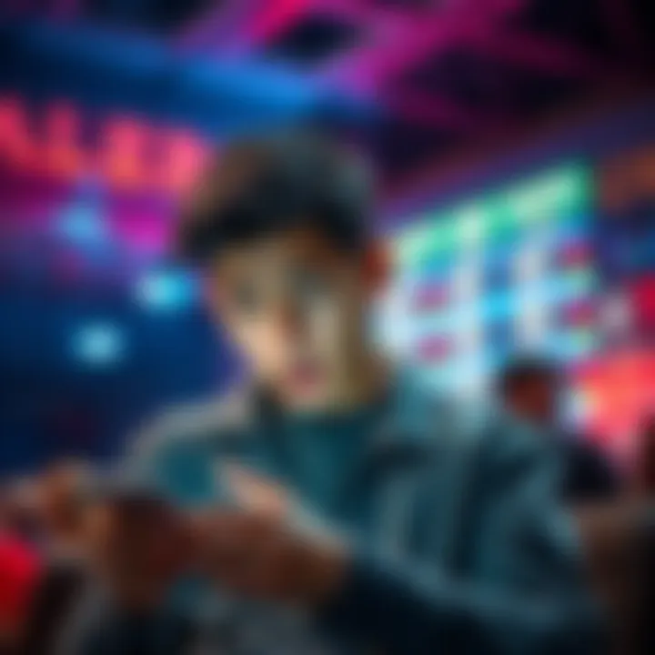 User Losing Money A person looks worried while checking betting results on a phone, showing frustration over a lost bet.