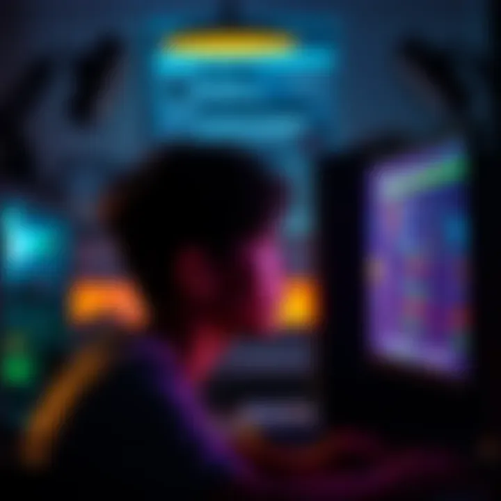 A young person looks thoughtfully at a computer screen, considering their online engagement after new age restrictions.