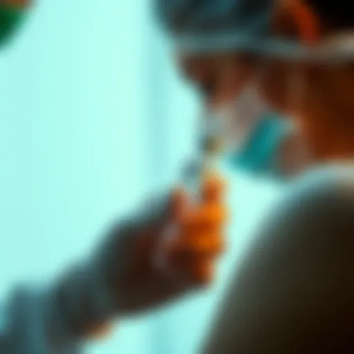 A healthcare professional administers a vaccine injection to a patient, symbolizing the fight against cancer.