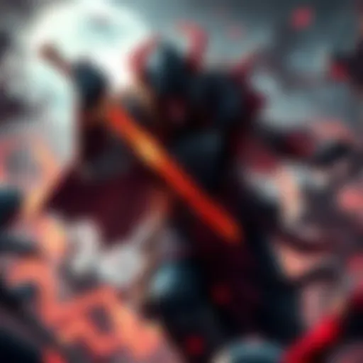 A powerful vampire warrior battling enemies with a sword in an intense setting.