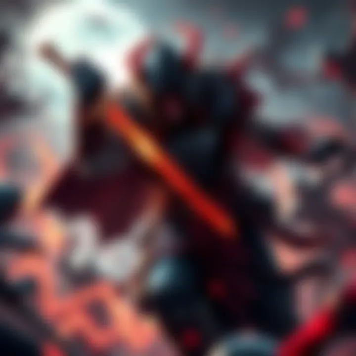 A powerful vampire warrior battling enemies with a sword in an intense setting.