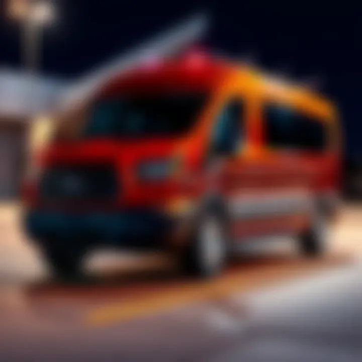 A van showcasing new dynamic upgrades, featuring improved suspension and real-time shadows, parked in a bright setting.