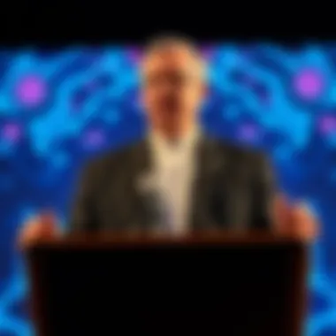 Vance speaking at a podium about Pope Leo's warnings on artificial intelligence, highlighting the need for reflection on technology's impact in society.
