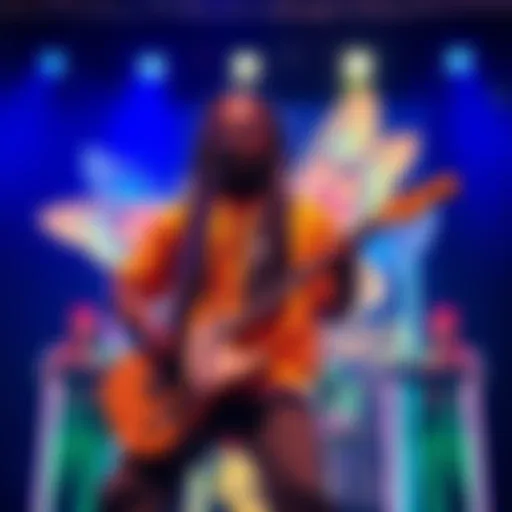 Velo Mane performs with vibrant visuals created by The HoneyBee Collective at Infrasound festival, showcasing creativity and innovation in performance art.