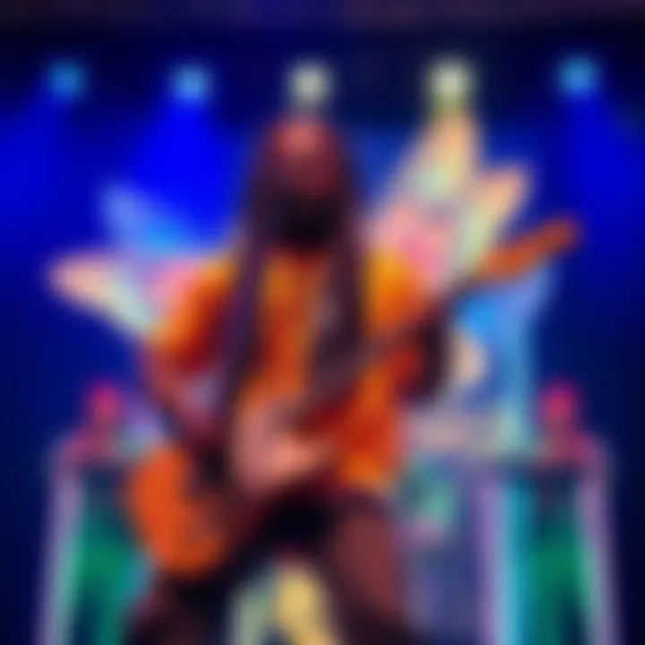 Velo Mane performs with vibrant visuals created by The HoneyBee Collective at Infrasound festival, showcasing creativity and innovation in performance art.