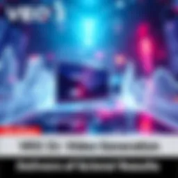 A visual representation of VEO 3 AI technology showing video clips with clear audio waves in the background, symbolizing video generation's advanced features.