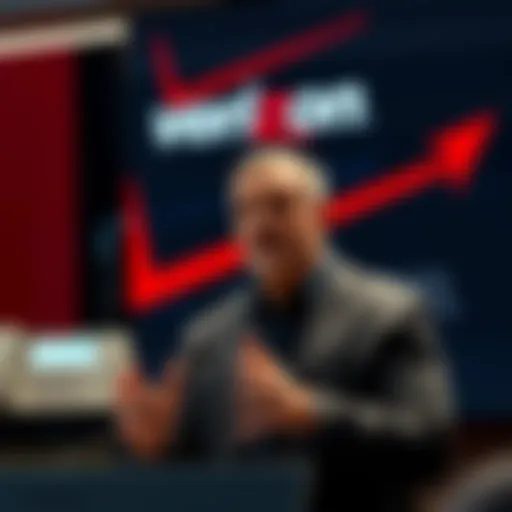 A Verizon representative announces the end of landline service while waiting for FCC approval, with a phone and FCC logo visible in the background.