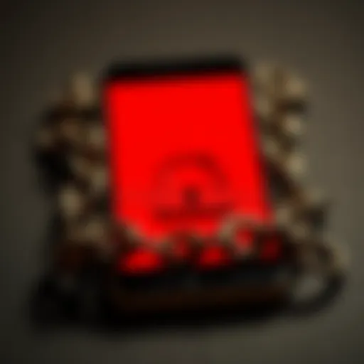 A close-up of a smartphone with a locked screen, surrounded by a broken chain symbolizing the issue of phone unlocking, indicating Verizon's merger obligations.