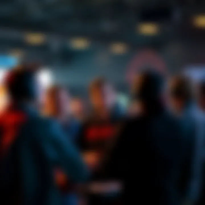 A group of experienced game developers talking and sharing ideas about mentoring new talent in the gaming industry