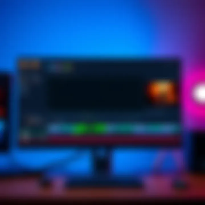 A computer screen showing a video editing software interface with a blank render in a timeline, indicating a problem with unusual video resolution.