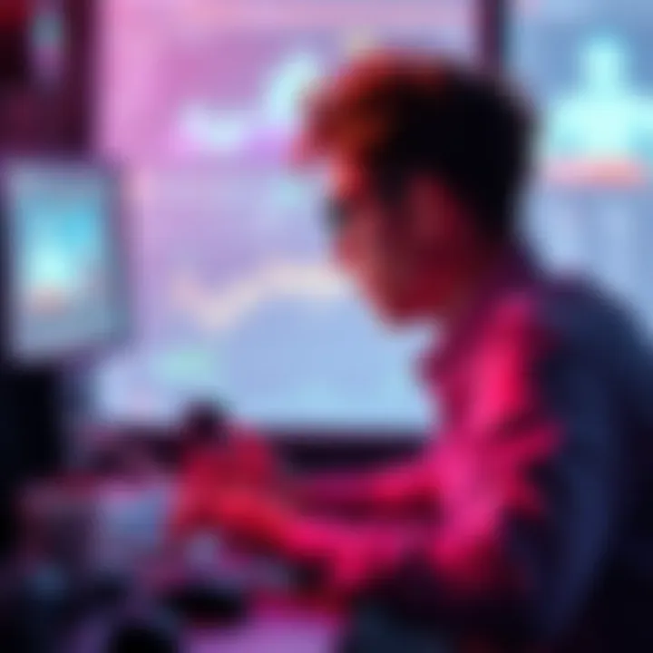A person working on a computer, showcasing creative video editing projects using Twixtor software.