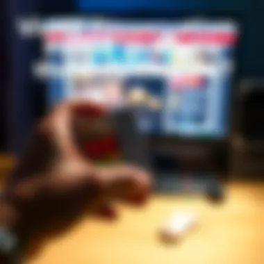 A person holding an old video game cartridge while looking at a computer screen displaying a preservation forum.