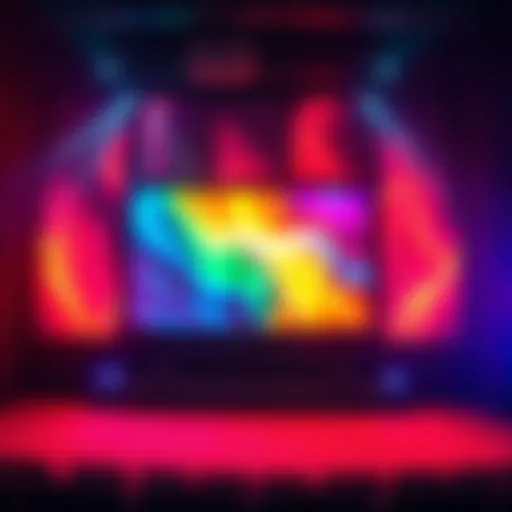 A large 70mm IMAX screen displaying a vibrant video, showcasing enhanced visuals and immersive experiences.