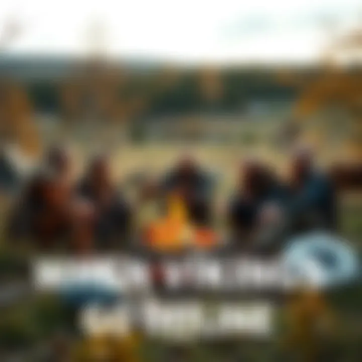 A group of Vikings enjoying nature without technology, gathering around a fire and engaging in conversation, showcasing an offline lifestyle.