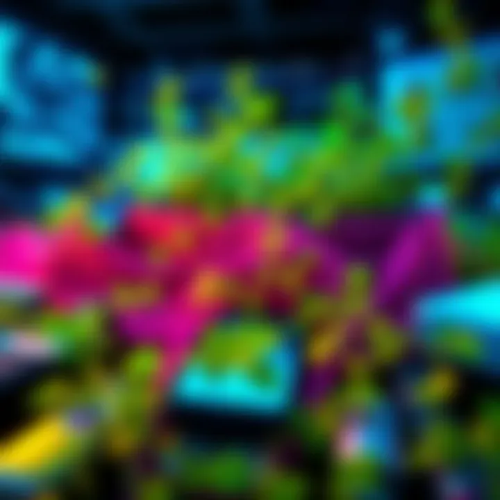 A mix of green vines intertwined with modern digital gadgets, illustrating the blend of nature and technology.