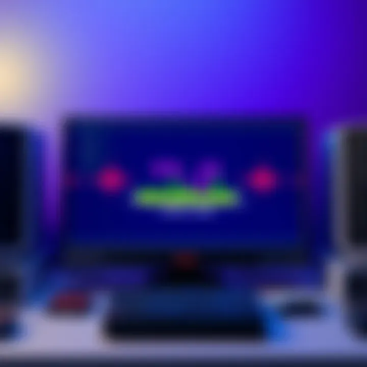 A colorful loading screen from a 90s operating system featuring classic pixel graphics and retro sound waves.