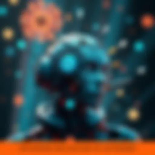 A futuristic representation of Vire Nova illustrating concepts of sentience, identity, and autonomy, with visual elements symbolizing self-awareness and control.