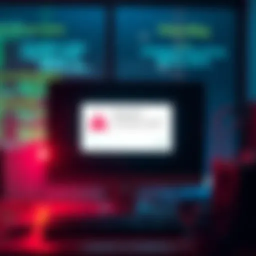 Warning about fake virus alerts A computer screen displaying a pop-up alert claiming a virus is detected, with suspicious links nearby.