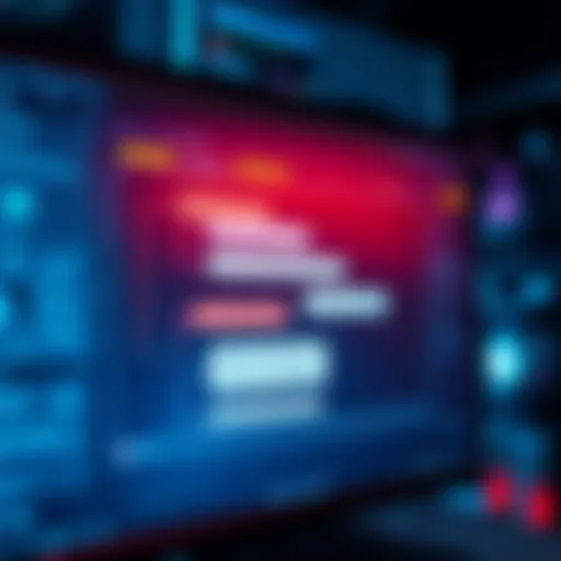 Visual scripting tool for dialogue creation A visual-scripting tool interface showcasing branching dialogue options on a screen.