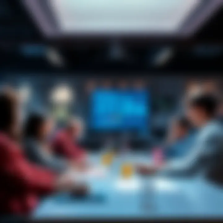 Group of people sharing ideas on visual design and aesthetics at a table